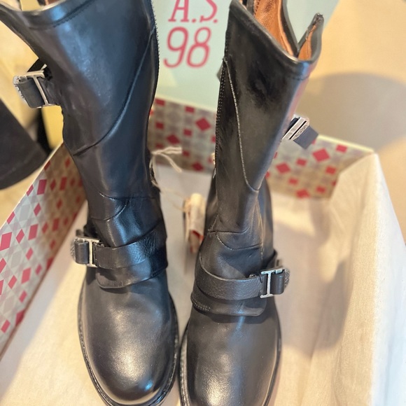 A.S.98 Italian Leather Booties black/Nero size 37 NIB - Picture 16 of 16